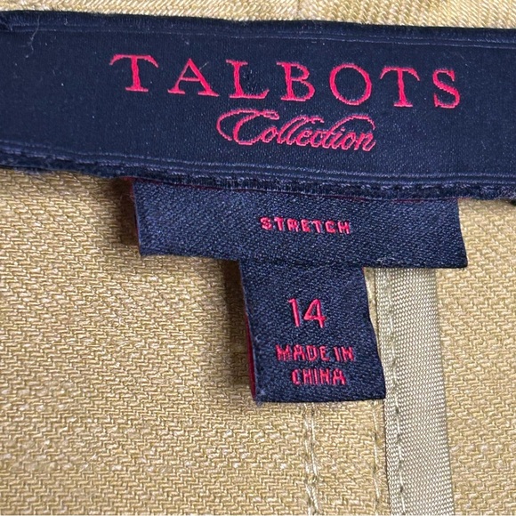 Talbots Collection Green Linen Blend 3/4 Length Sleeves Open Style Jacket Sz 14 - Picture 7 of 8